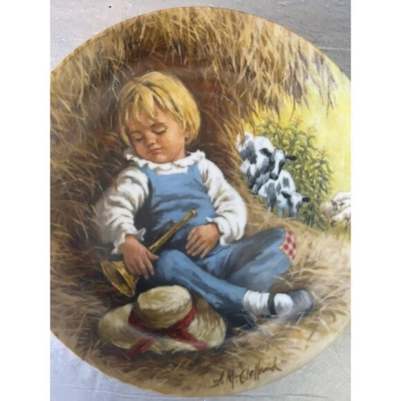 Little Boy Blue Collector Plate 1980 Mother Goose Series John McClellan Cert/Box - Picture 2 of 9